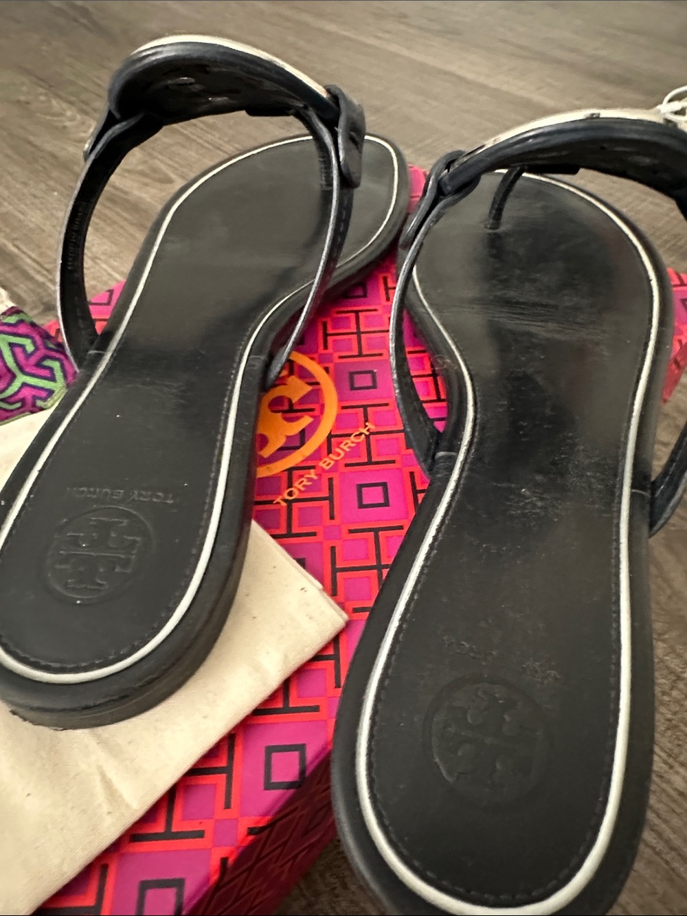 Tory Burch Millers in Navy Blue and SilverSandals - Picture 5 of 7